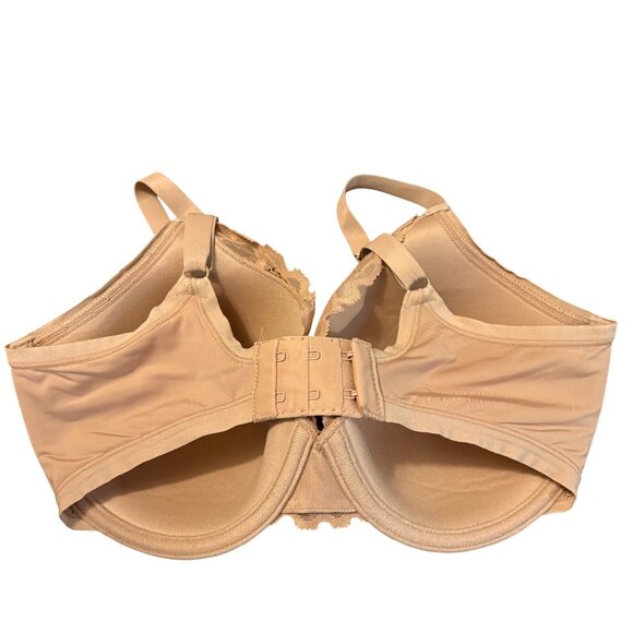 Natori Feathers Beige Lace Trim Full Coverage Underwire Bra 32DD - Picture 2 of 3